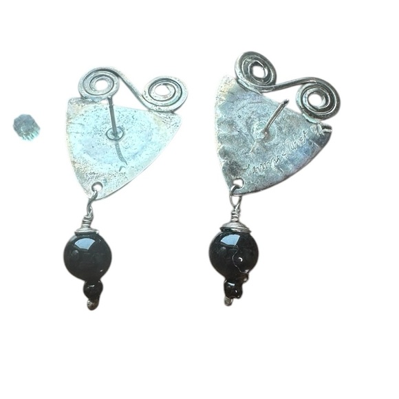 Vintage Onyx and Sterling Silver - Picture 2 of 3